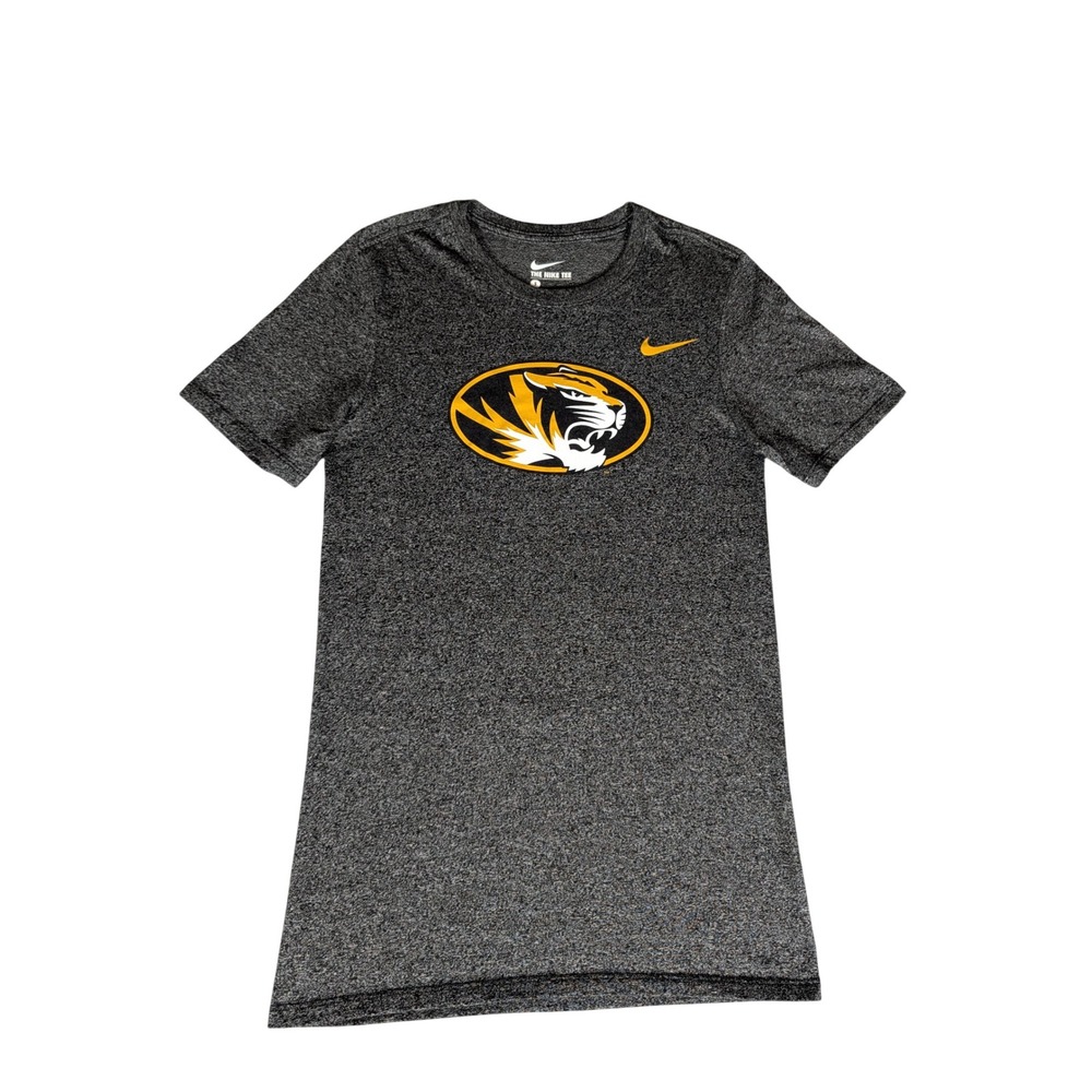 Nike Missouri Tigers Mizzou NCAA Extra Long T-Shirt Charcoal Heather Gold S